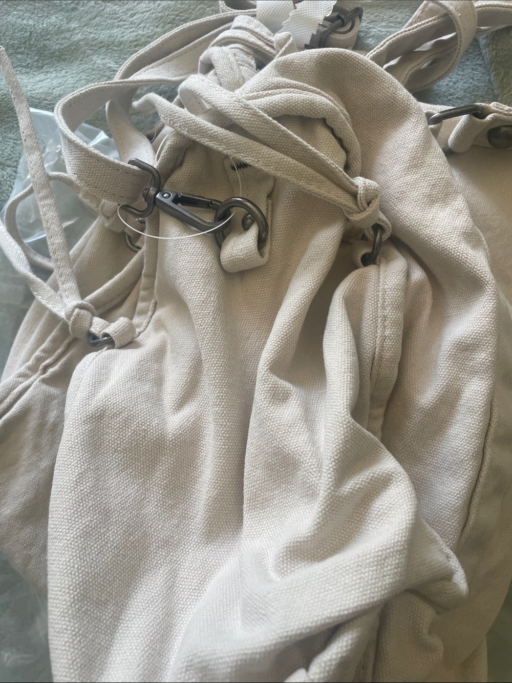 American Eagle Outfitters Y2K Collection Beige Canvas Tote Bag - Picture 6 of 9